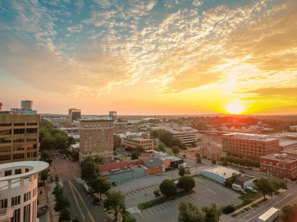 upstate sc plumber - shot of greenville skyline
