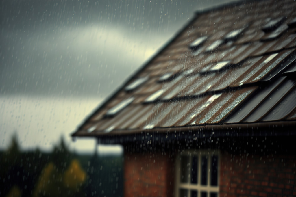 Protecting Your Plumbing from Heavy Rainfall in Upstate SC - heavy rain on a rooftop