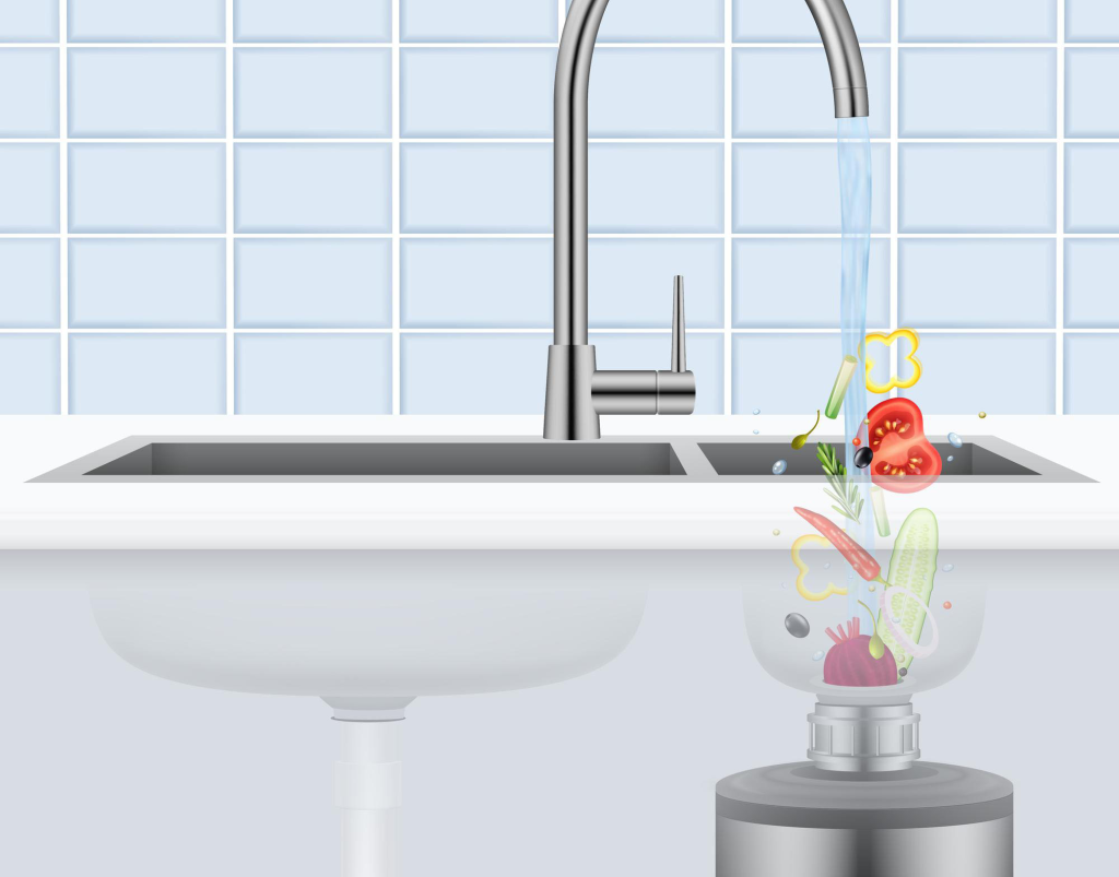 How Do I Know if my Garbage Disposal is Broken? | Greenville Spartanburg - graphic of food going down a disposal