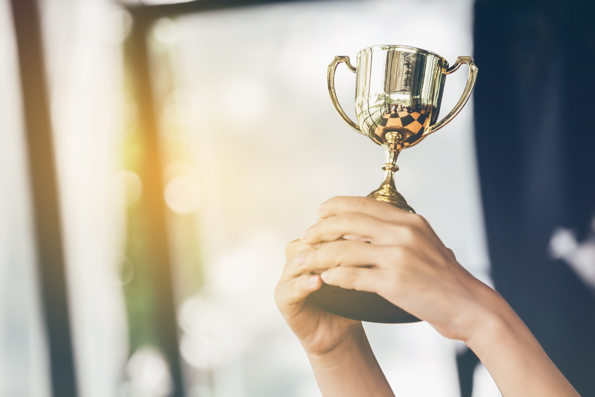 Top Rated Greenville Plumber: 5-Star Customer Review Highlights! - Person holding up a trophy